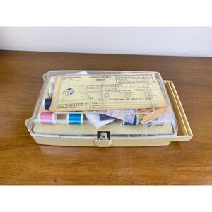 Vintage Avant Portable Sewing Kit with Notions Spools Compartments Made in USA